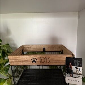 Rae Dunn Black Metal Pet Toy Basket